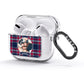 Tartan Christmas Photo Personalised AirPods Glitter Case 3rd Gen Side Image