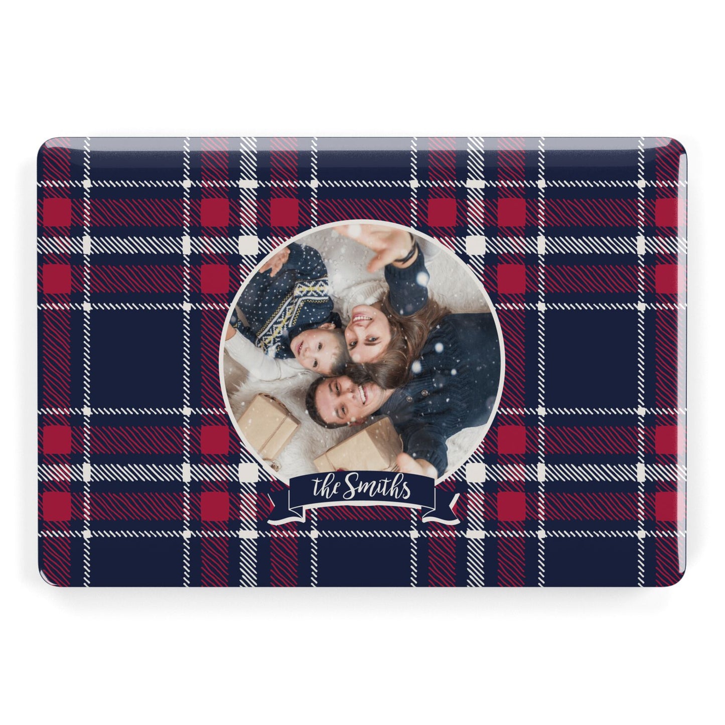 Tartan Christmas Photo Personalised Apple MacBook Case