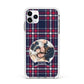 Tartan Christmas Photo Personalised Apple iPhone 11 Pro Max in Silver with White Impact Case