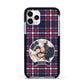 Tartan Christmas Photo Personalised Apple iPhone 11 Pro in Silver with Black Impact Case