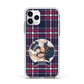 Tartan Christmas Photo Personalised Apple iPhone 11 Pro in Silver with White Impact Case