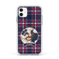 Tartan Christmas Photo Personalised Apple iPhone 11 in White with White Impact Case
