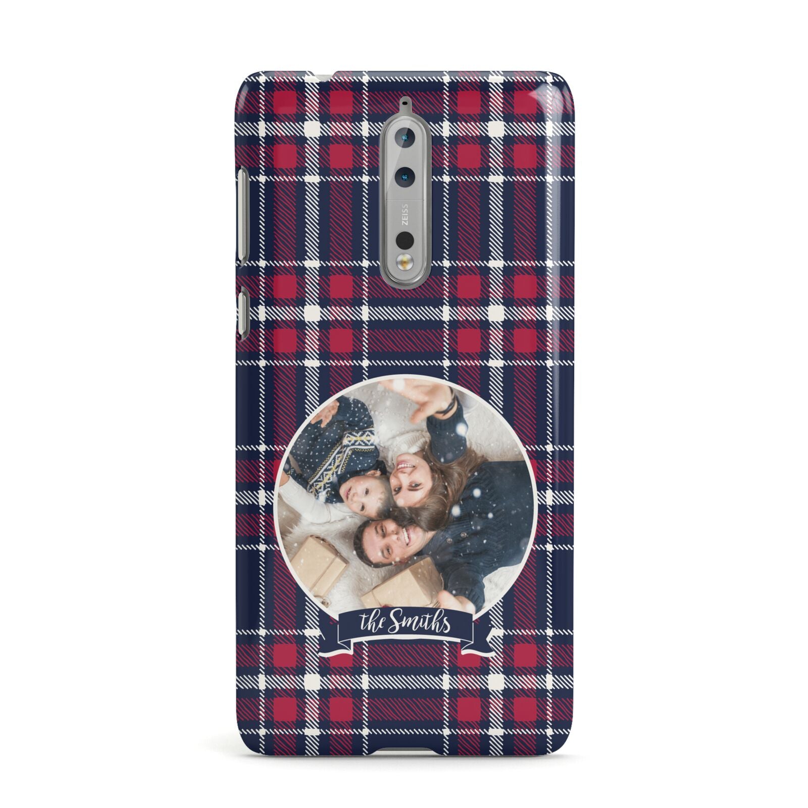 Tartan Christmas Photo Personalised Nokia Case