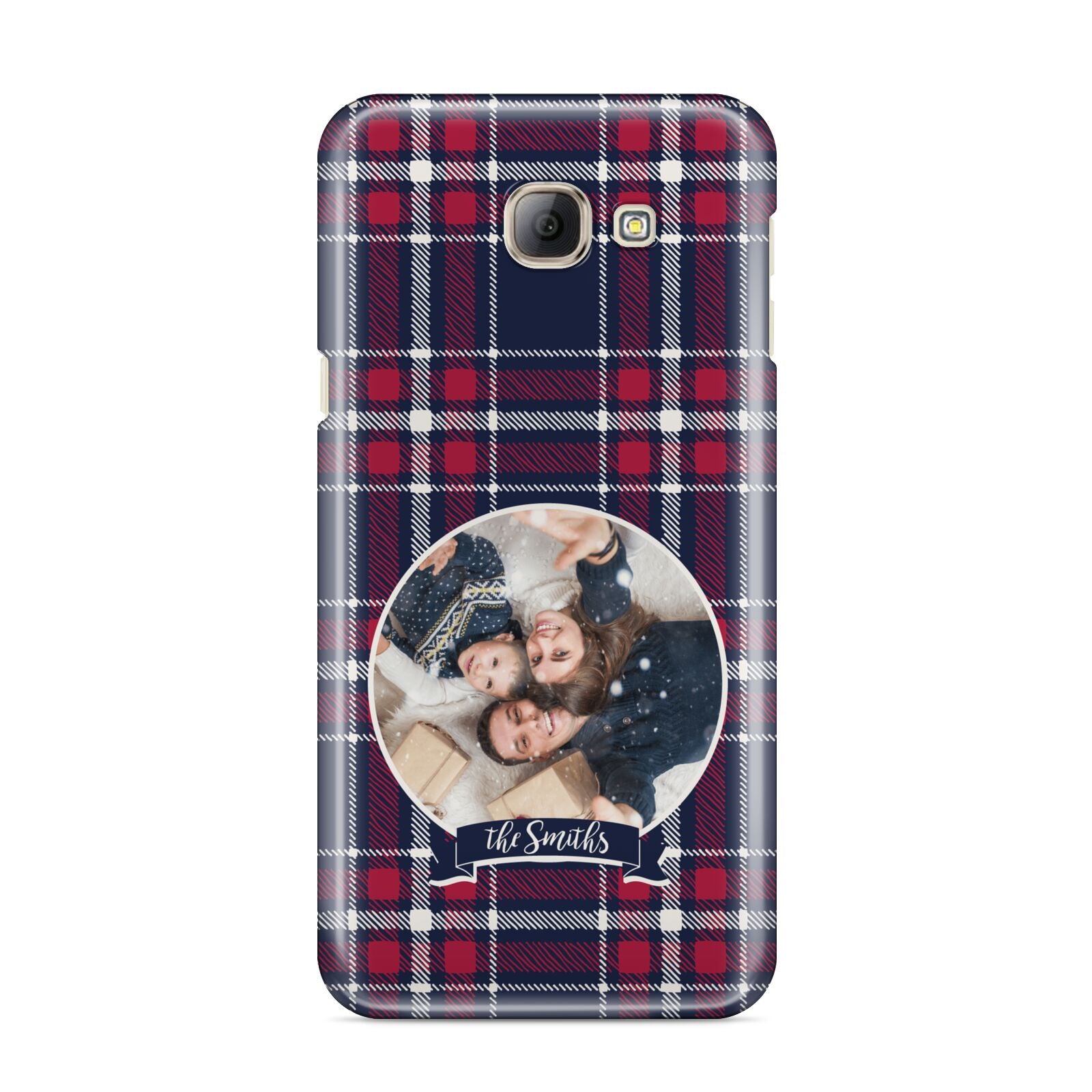 Tartan Christmas Photo Personalised Samsung Galaxy A8 2016 Case