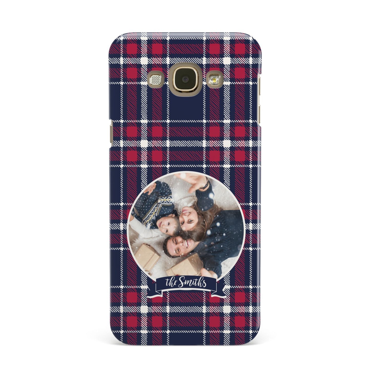 Tartan Christmas Photo Personalised Samsung Galaxy A8 Case