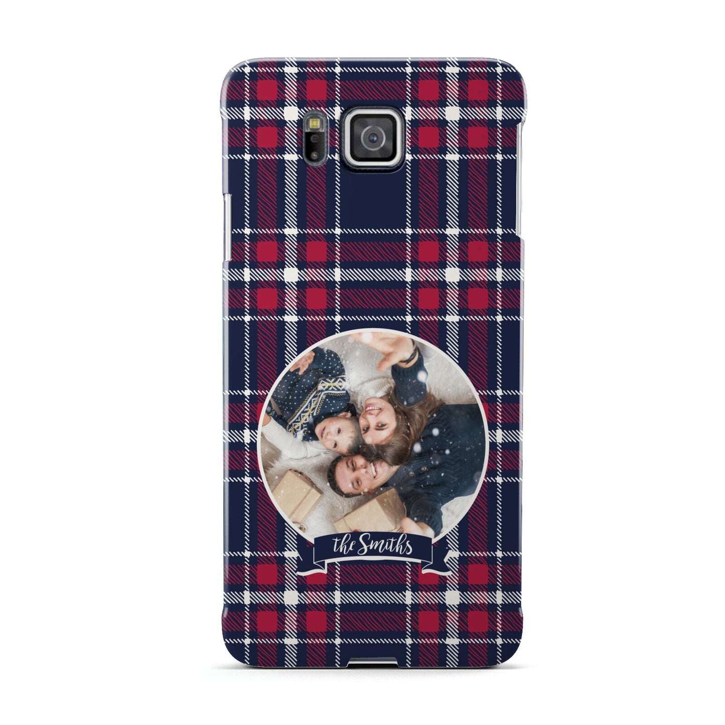 Tartan Christmas Photo Personalised Samsung Galaxy Alpha Case