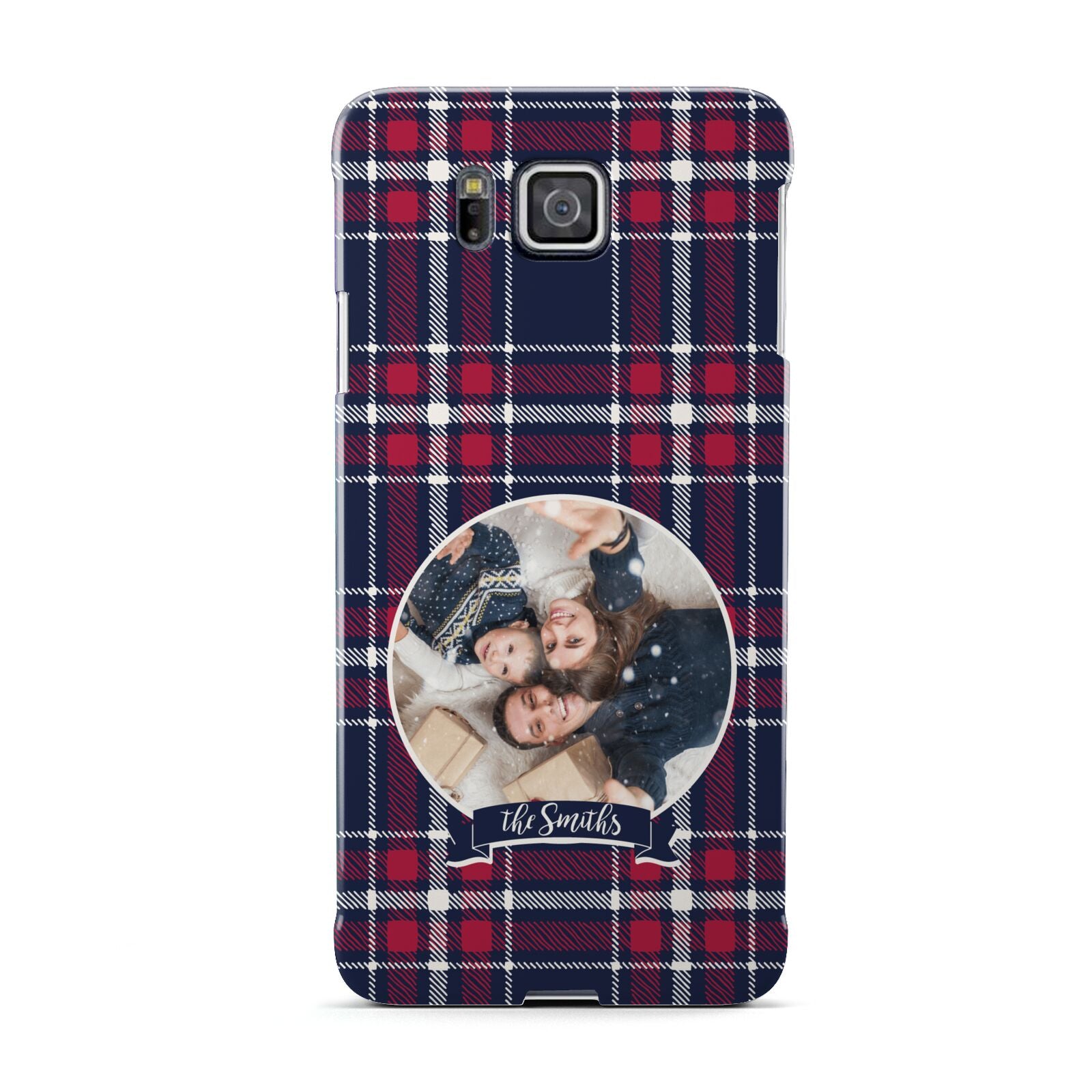 Tartan Christmas Photo Personalised Samsung Galaxy Alpha Case