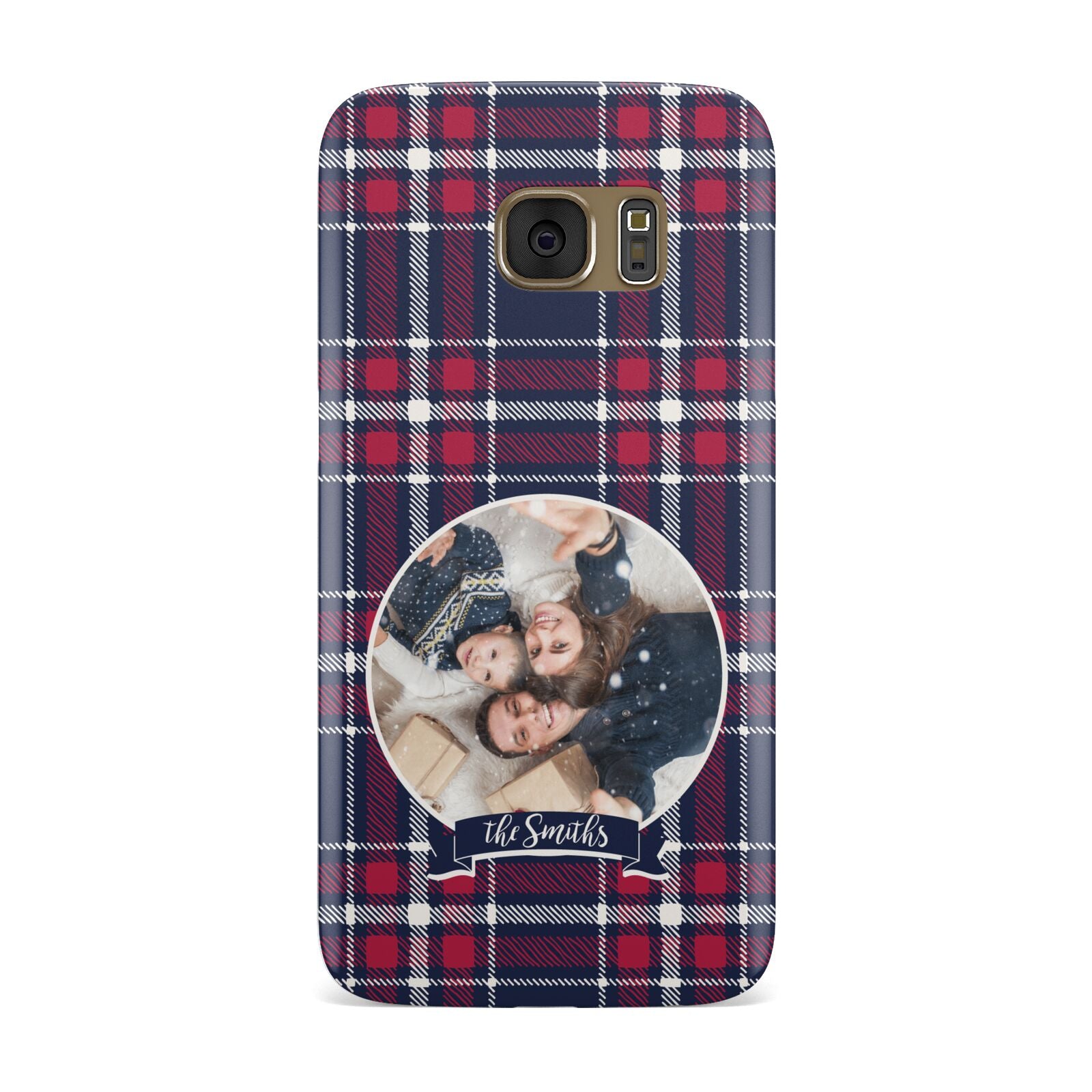 Tartan Christmas Photo Personalised Samsung Galaxy Case