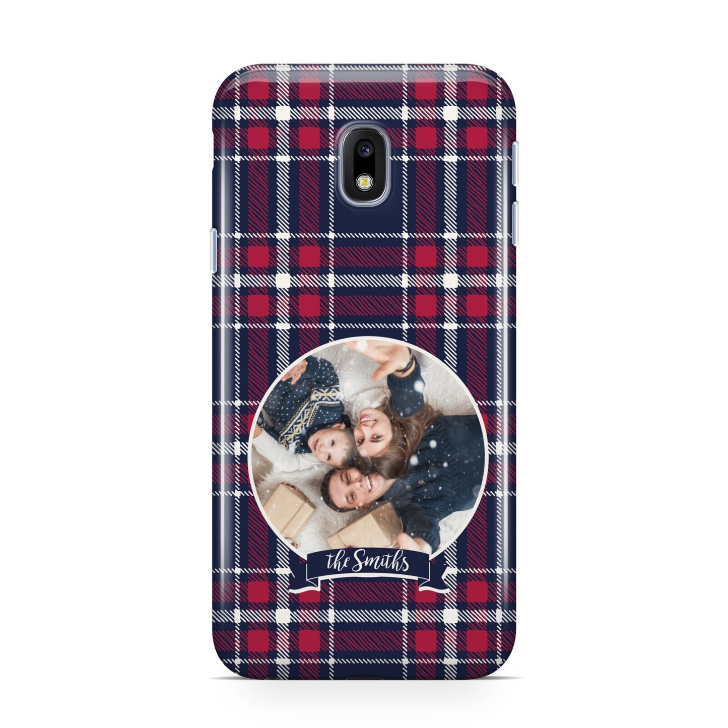 Tartan Christmas Photo Personalised Samsung Galaxy J3 2017 Case