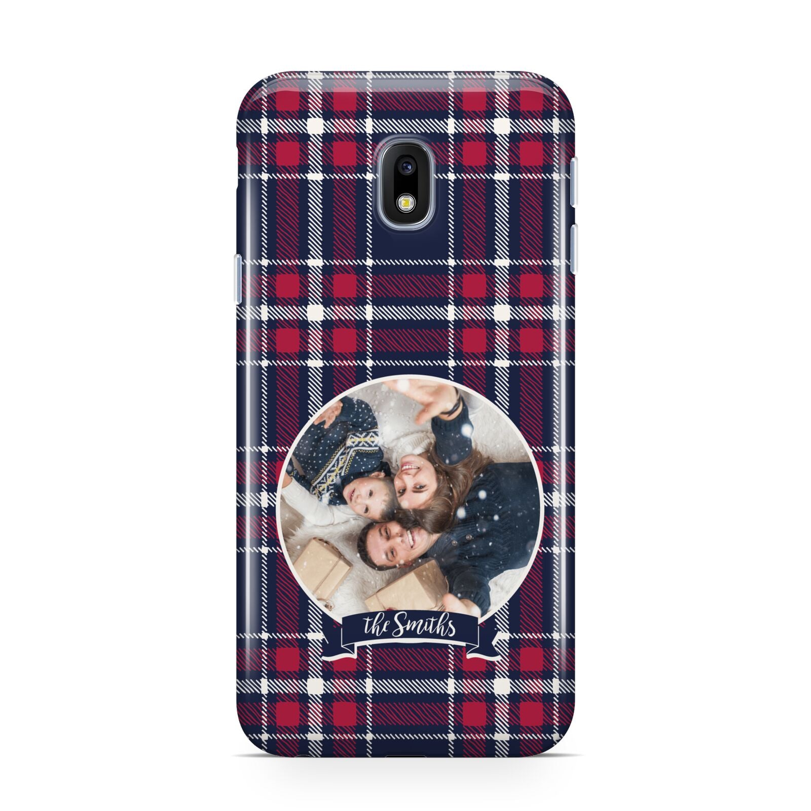 Tartan Christmas Photo Personalised Samsung Galaxy J3 2017 Case