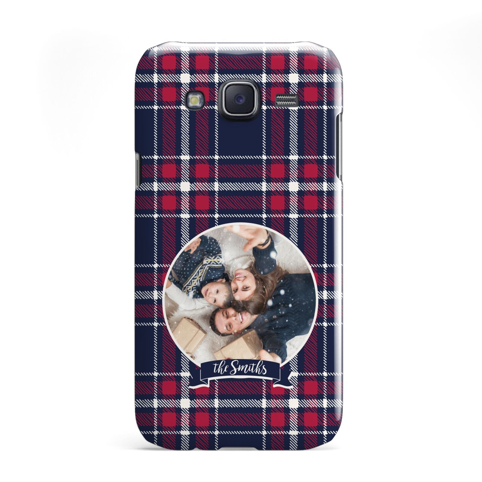 Tartan Christmas Photo Personalised Samsung Galaxy J5 Case