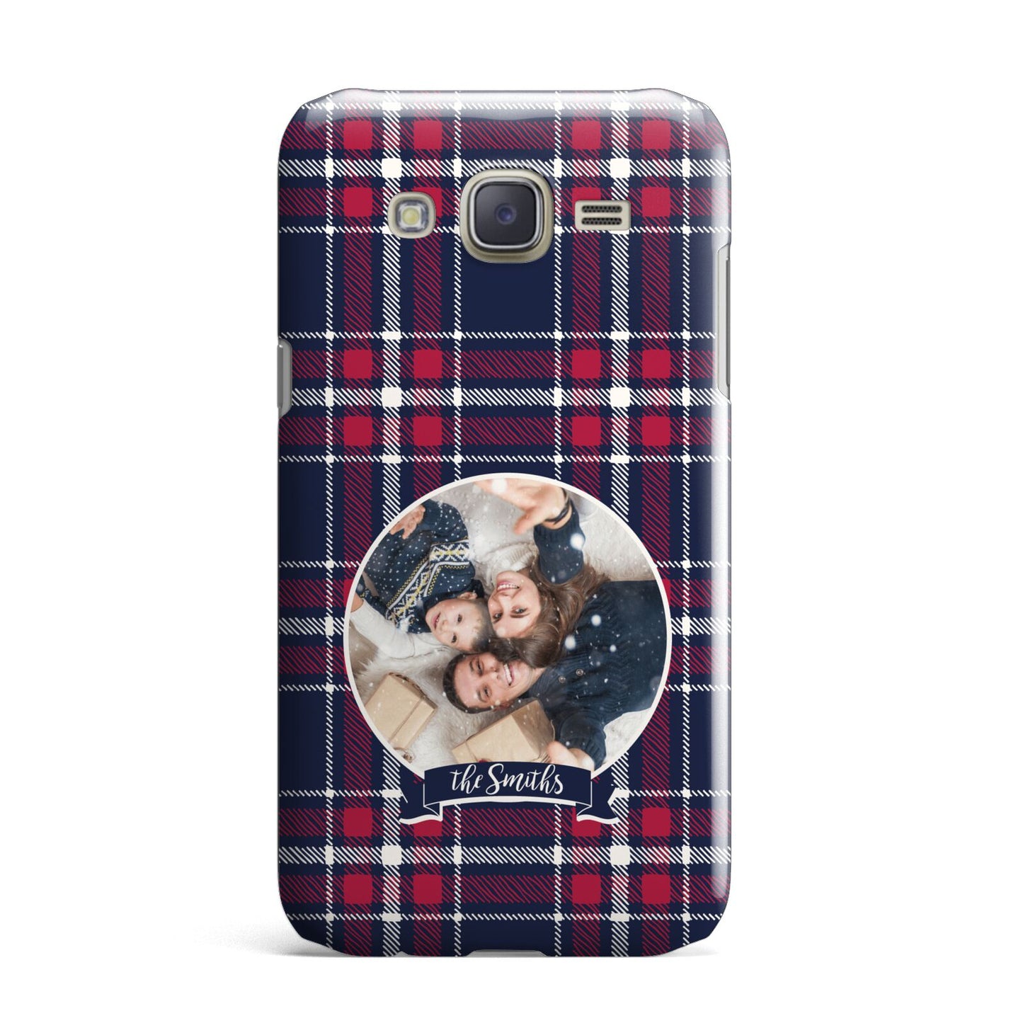 Tartan Christmas Photo Personalised Samsung Galaxy J7 Case