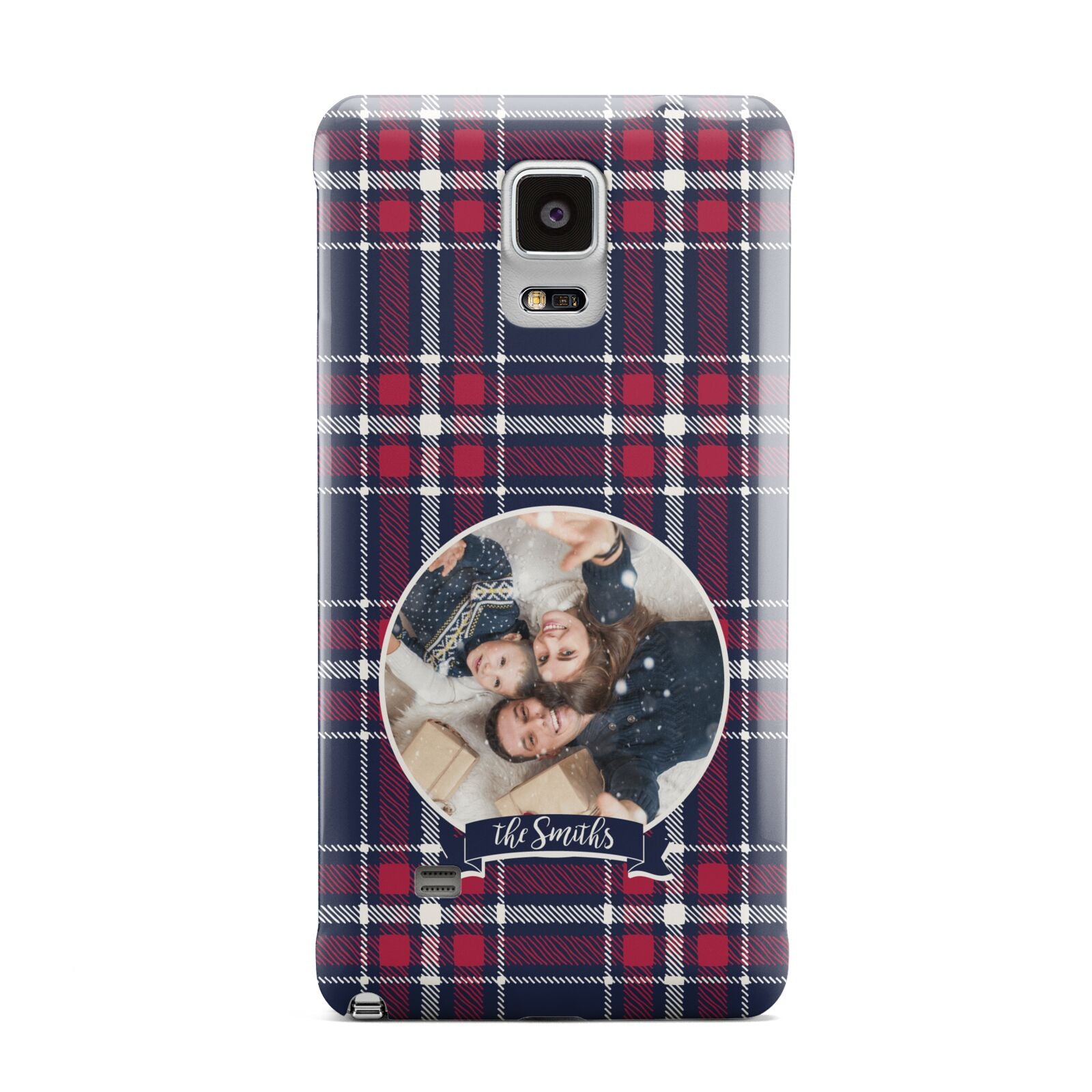 Tartan Christmas Photo Personalised Samsung Galaxy Note 4 Case