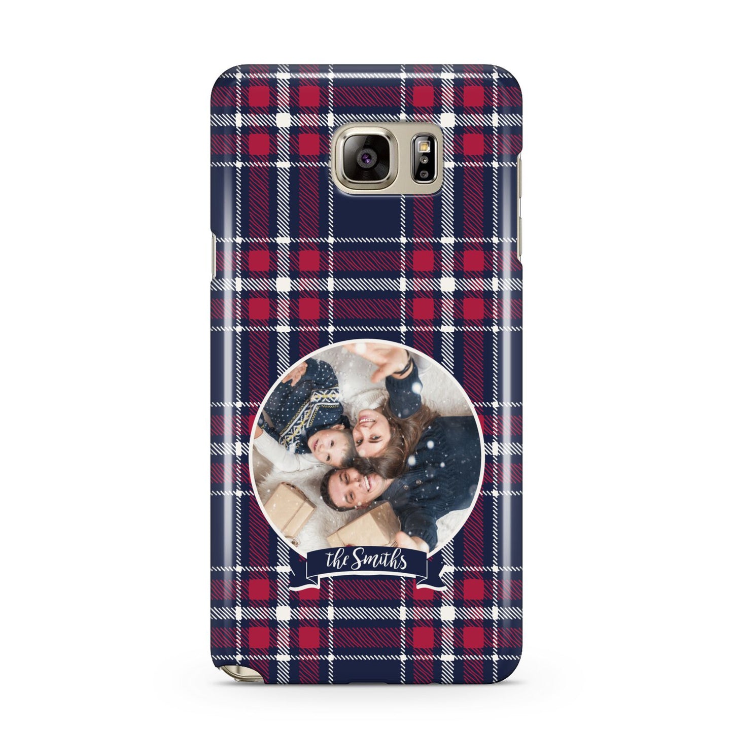 Tartan Christmas Photo Personalised Samsung Galaxy Note 5 Case