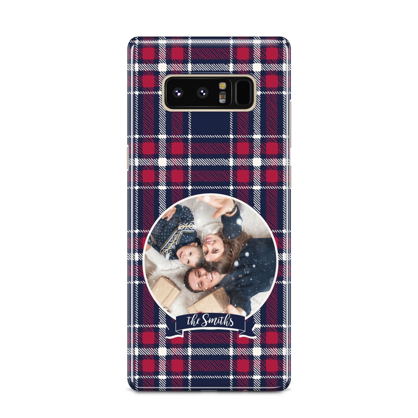 Tartan Christmas Photo Personalised Samsung Galaxy Note 8 Case