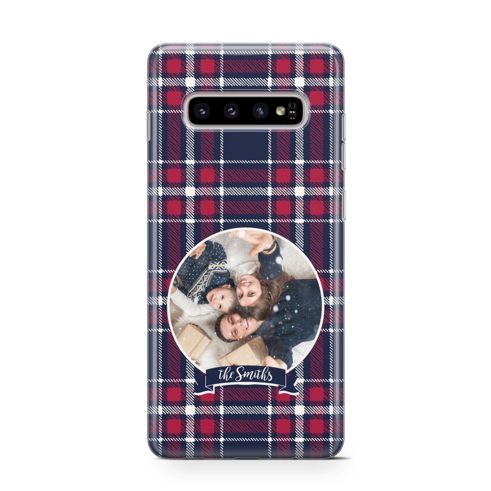 Tartan Christmas Photo Personalised Samsung Galaxy S10 Case