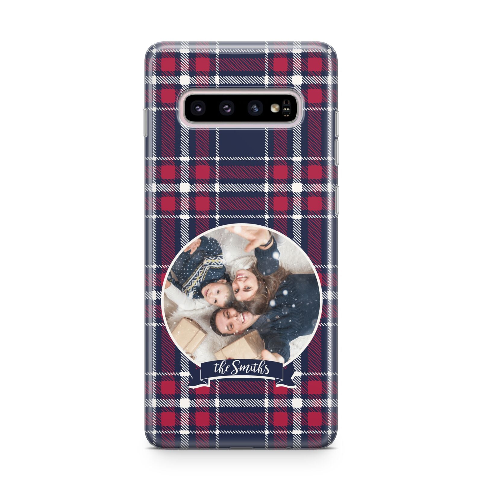 Tartan Christmas Photo Personalised Samsung Galaxy S10 Plus Case
