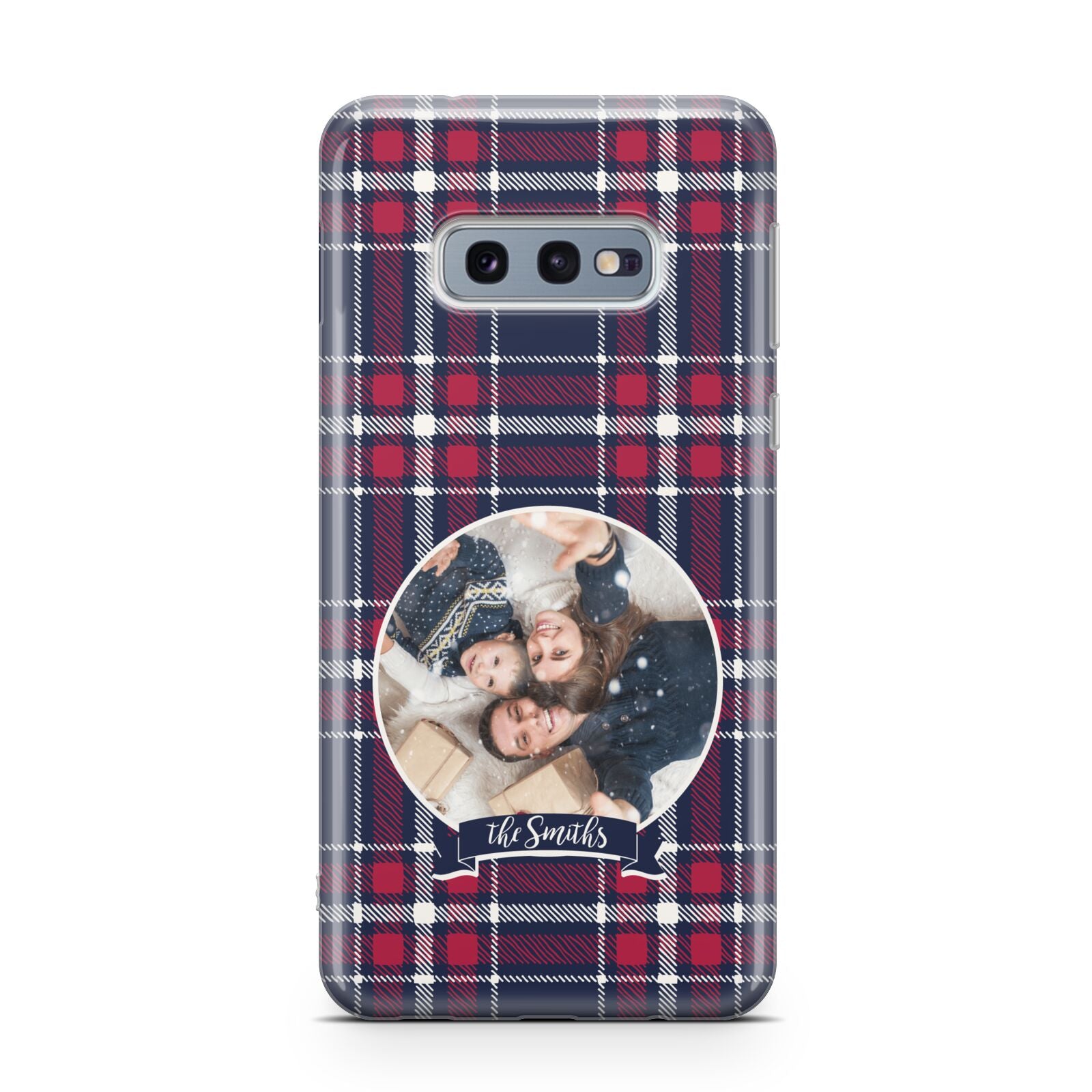 Tartan Christmas Photo Personalised Samsung Galaxy S10E Case