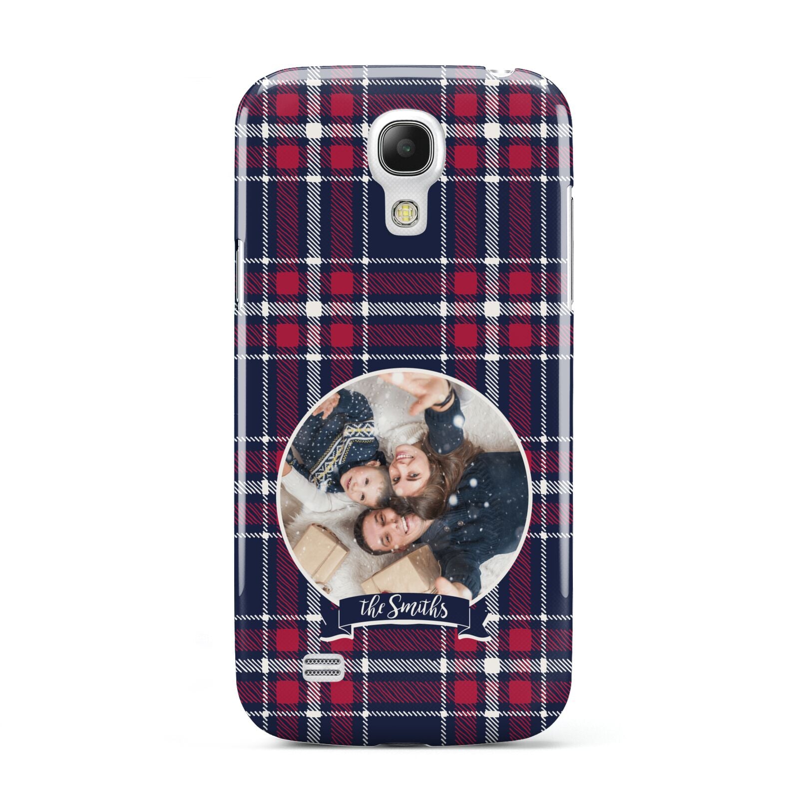 Tartan Christmas Photo Personalised Samsung Galaxy S4 Mini Case