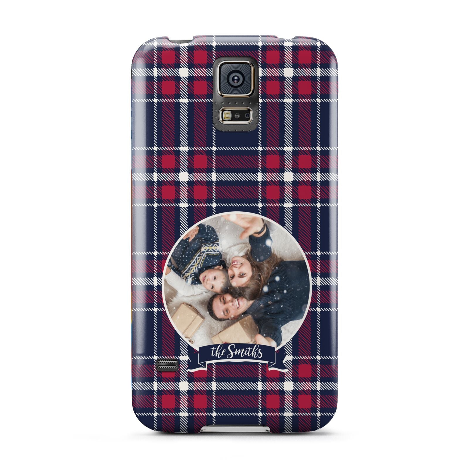 Tartan Christmas Photo Personalised Samsung Galaxy S5 Case