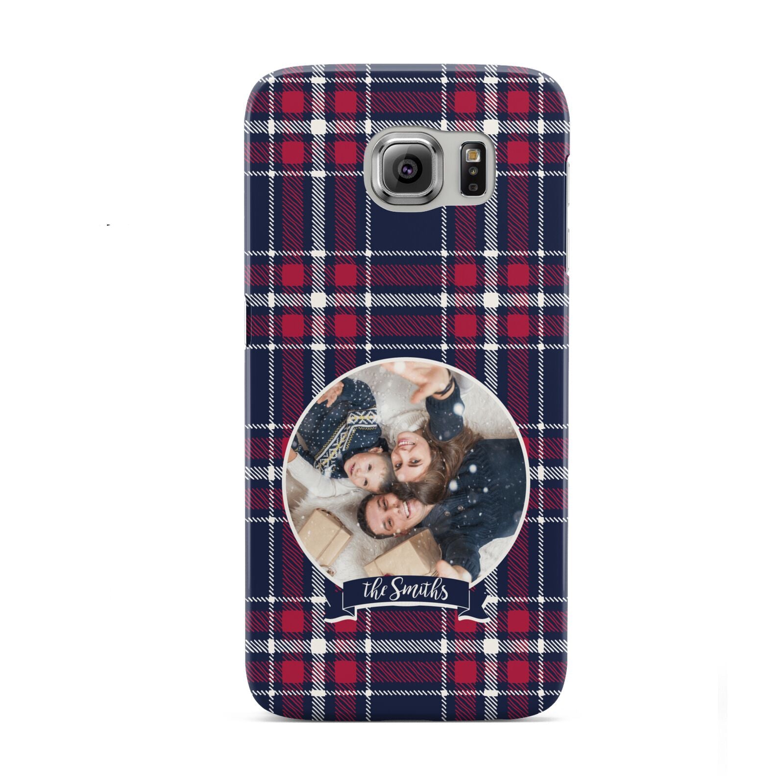 Tartan Christmas Photo Personalised Samsung Galaxy S6 Case