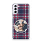 Tartan Christmas Photo Personalised Samsung S21 Plus Phone Case