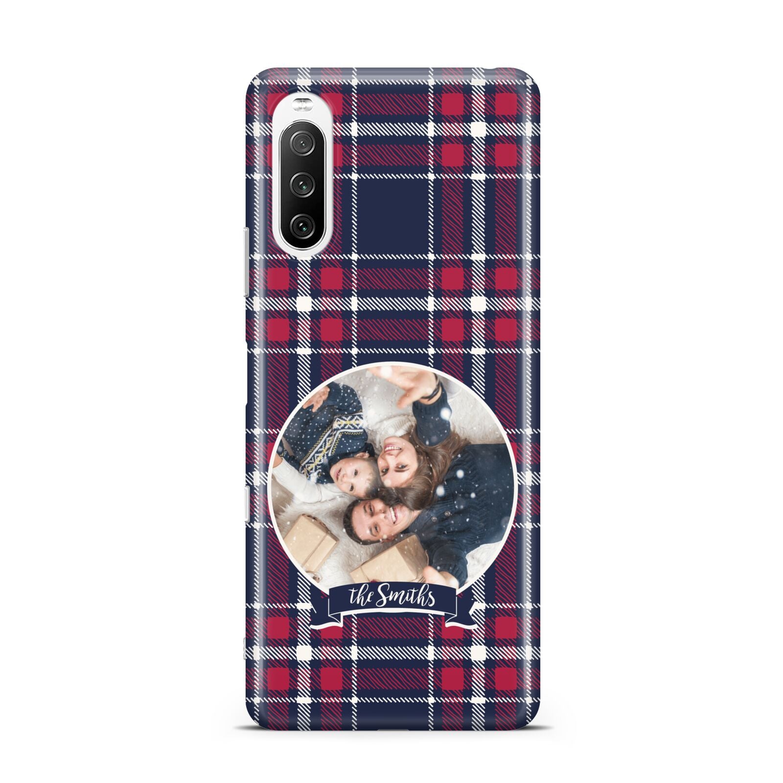 Tartan Christmas Photo Personalised Sony Xperia 10 III Case