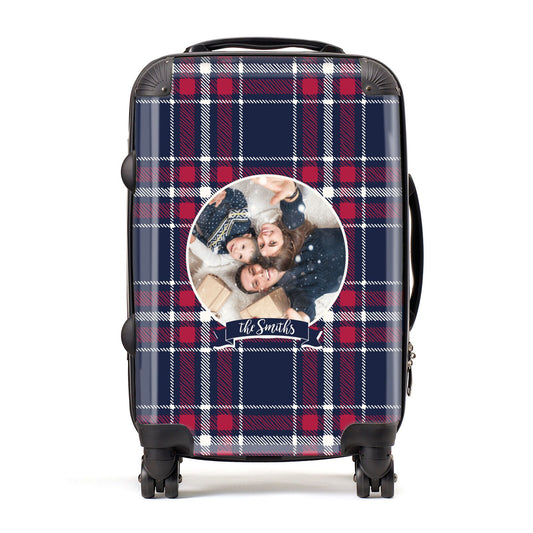 Tartan Christmas Photo Personalised Suitcase