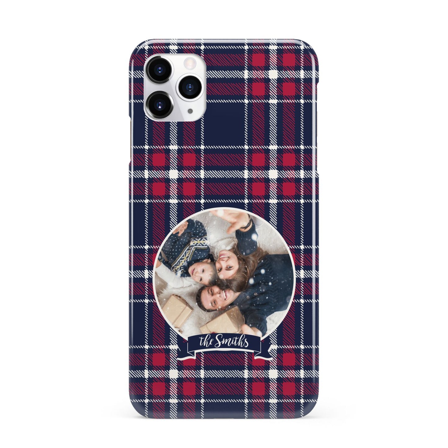 Tartan Christmas Photo Personalised iPhone 11 Pro Max 3D Snap Case