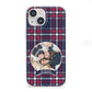 Tartan Christmas Photo Personalised iPhone 13 Mini Clear Bumper Case
