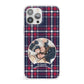 Tartan Christmas Photo Personalised iPhone 13 Pro Max Clear Bumper Case