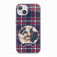 Tartan Christmas Photo Personalised iPhone 13 TPU Impact Case with White Edges