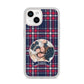 Tartan Christmas Photo Personalised iPhone 14 Clear Tough Case Starlight