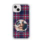 Tartan Christmas Photo Personalised iPhone 14 Plus Clear Tough Case Starlight