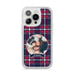 Tartan Christmas Photo Personalised iPhone 14 Pro Clear Tough Case Silver