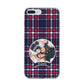 Tartan Christmas Photo Personalised iPhone 7 Plus Bumper Case on Silver iPhone