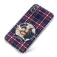 Tartan Christmas Photo Personalised iPhone X Bumper Case on Silver iPhone