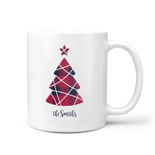 Tartan Christmas Tree Personalised 10oz Mug