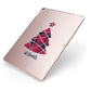 Tartan Christmas Tree Personalised Apple iPad Case on Rose Gold iPad Side View
