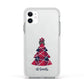 Tartan Christmas Tree Personalised Apple iPhone 11 in White with White Impact Case