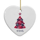 Tartan Christmas Tree Personalised Heart Decoration
