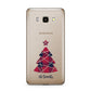 Tartan Christmas Tree Personalised Samsung Galaxy J7 2016 Case on gold phone