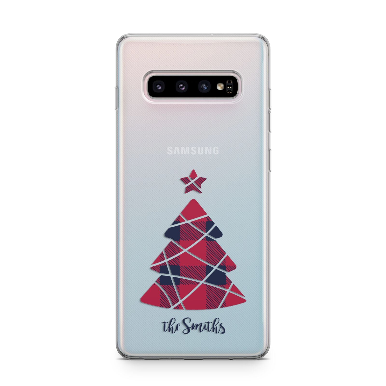Tartan Christmas Tree Personalised Samsung Galaxy S10 Plus Case