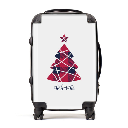 Tartan Christmas Tree Personalised Suitcase