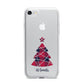 Tartan Christmas Tree Personalised iPhone 7 Bumper Case on Silver iPhone
