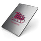 Tartan Santa Sleigh Personalised Surname Apple iPad Case on Grey iPad Side View