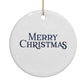 Tartan Santa Sleigh Personalised Surname Circle Decoration Back Image