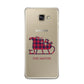 Tartan Santa Sleigh Personalised Surname Samsung Galaxy A3 2016 Case on gold phone