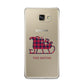 Tartan Santa Sleigh Personalised Surname Samsung Galaxy A9 2016 Case on gold phone