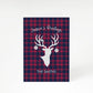 Tartan Stag Personalised Family Name A5 Greetings Card